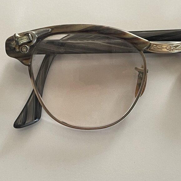 Vintage 50's Cat Eye Rhinestone FRAMES ONLY S/C 1/10 12k Gold Filled Glasses USA - Picture 3 of 16